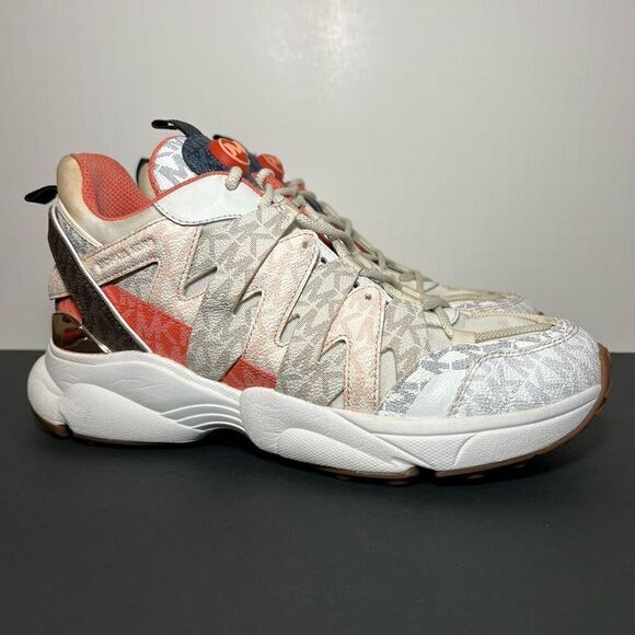 Womens MICHAEL KORS Hero Monogram Print Trainer Sneakers / Size 10 Medium - Picture 1 of 9